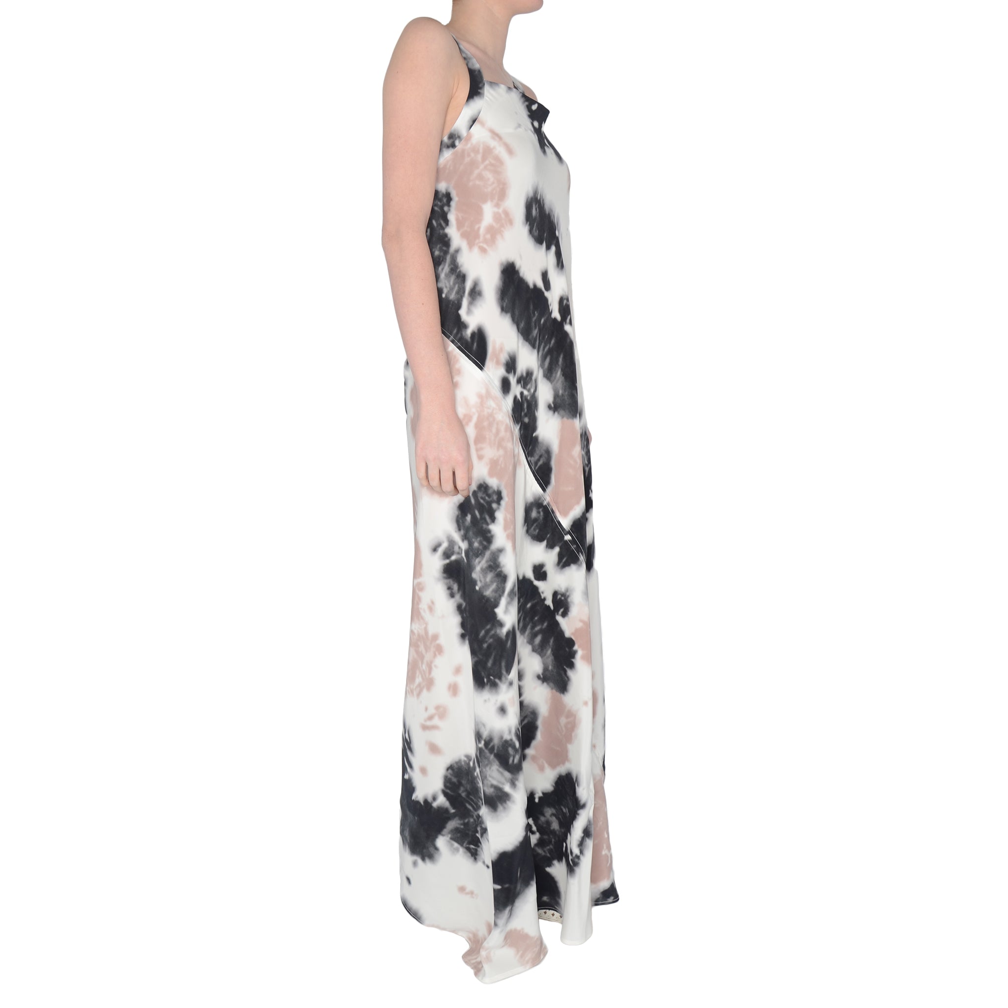 Silk Maxi Dress With Asymmetric Drawstring - Shay – Elaine Kim Collection