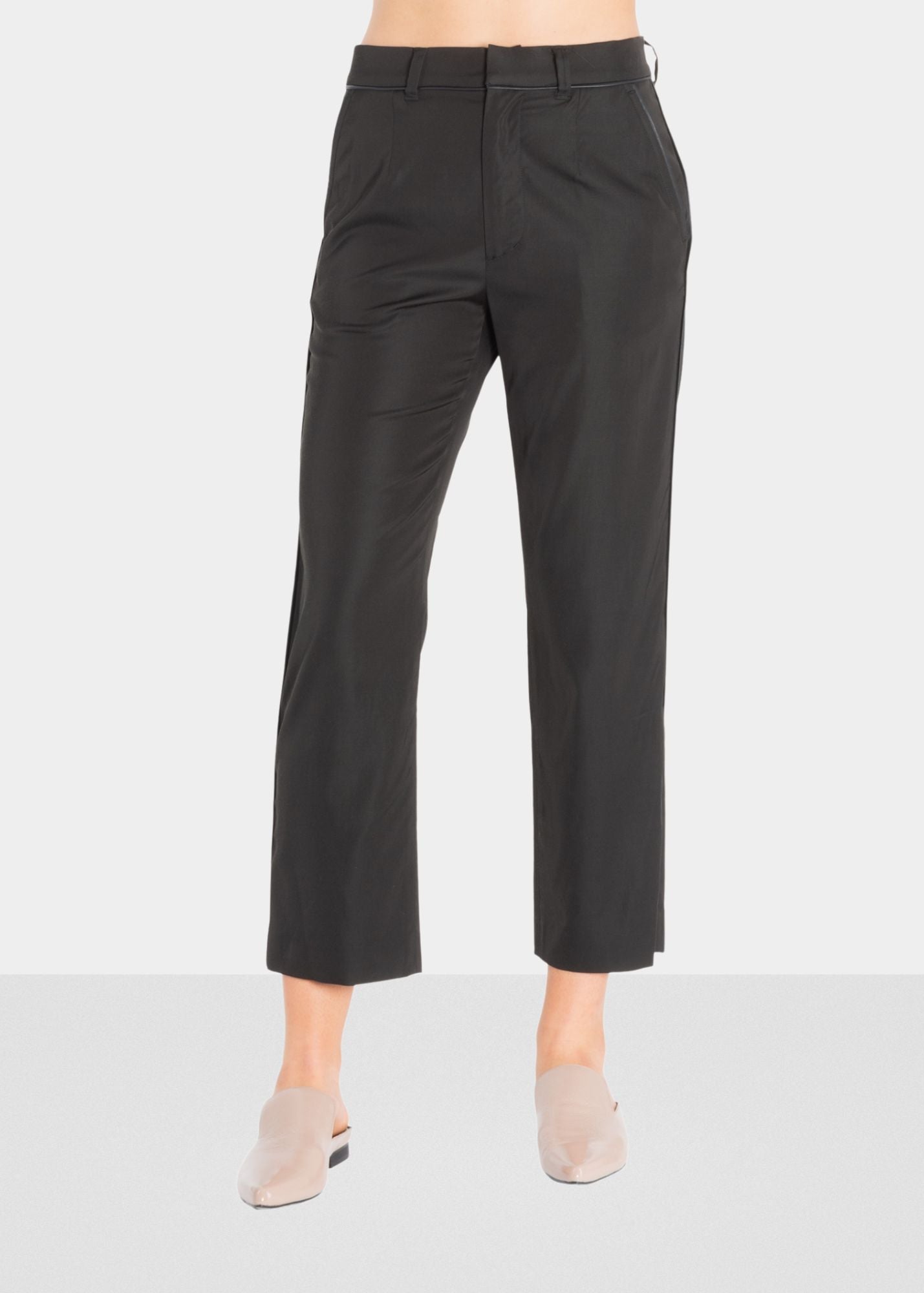 High Power Cupro Cropped Boy Trouser -TARIKA SP22 Pant STYLEM Black P
