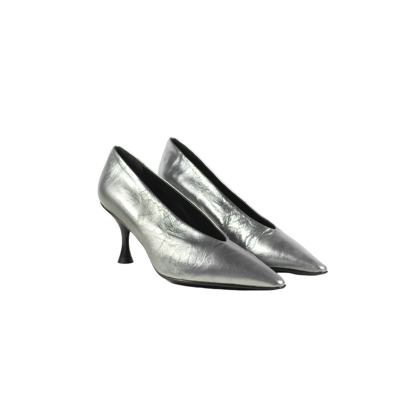 Pump Pointy Toe Stiletto Heel Velia by Halmanera Shoes Halmanera Silver 36 