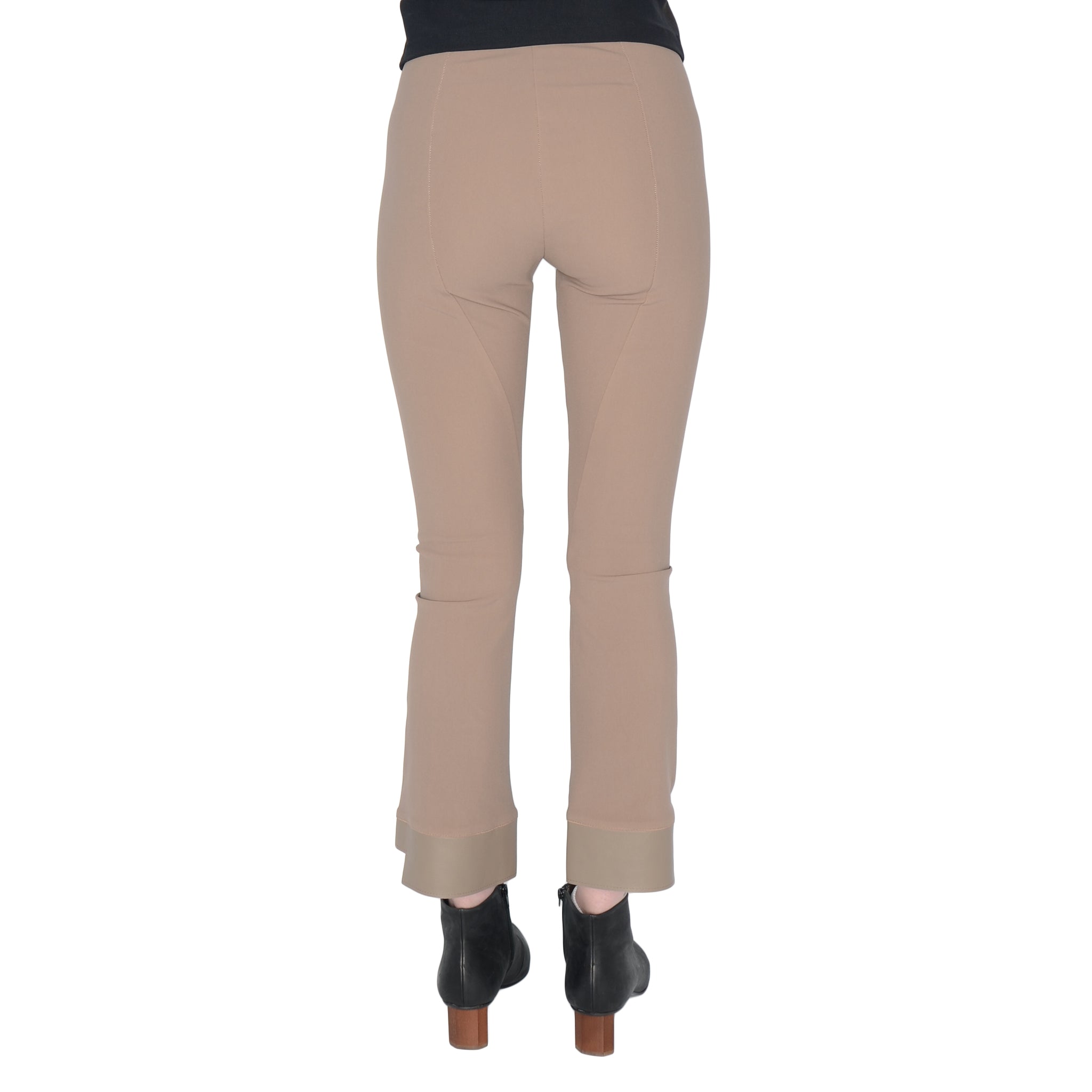 Tech Stretch Vegan Leather Step Hem Cropped Flare Leggings - OLGA Pant STYLEM