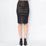 Leather and Tech Stretch Pencil Skirt - REED Skirt Elaine Kim Black XL 