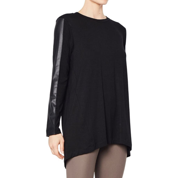 Leather Sleeve Tunic - ROLAND Top Elaine Kim   