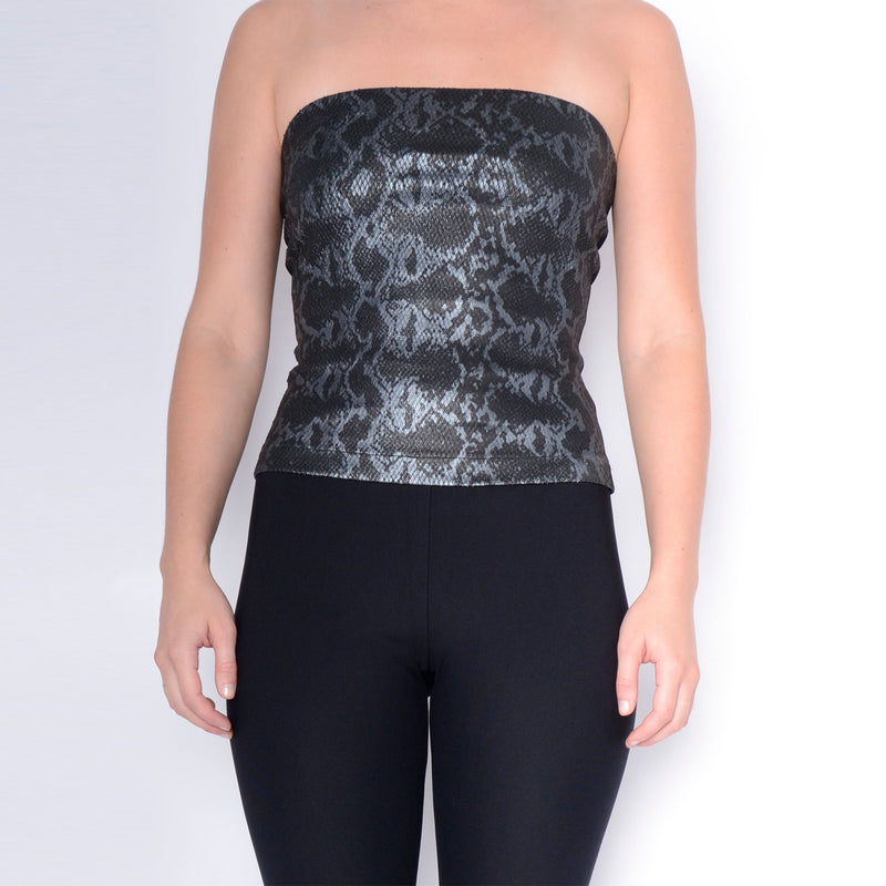 Romeo Leather Tube Top Top Elaine Kim Black Snake S 
