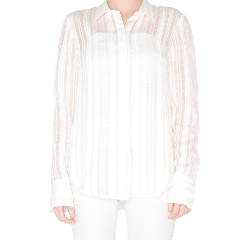 Sheer Stripe Shirt - SAVON Shirt Elaine Kim White P 