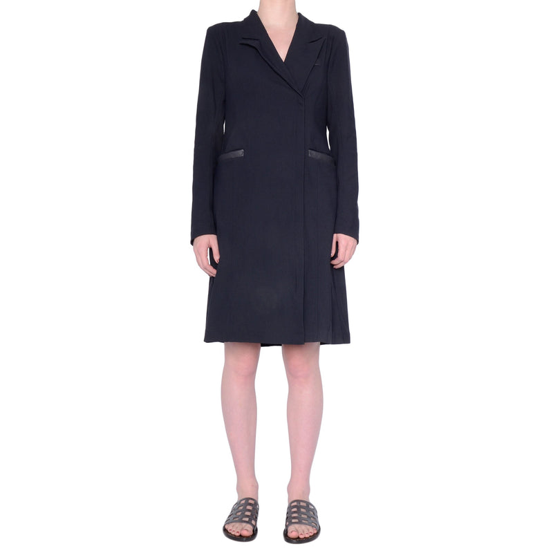 Tech Stretch Convertible Coat Dress - SAWYER Coat STYLEM Midnight P 