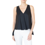 Cupro High Low V Neck Tank - SENECA SS22 Top STYLEM   