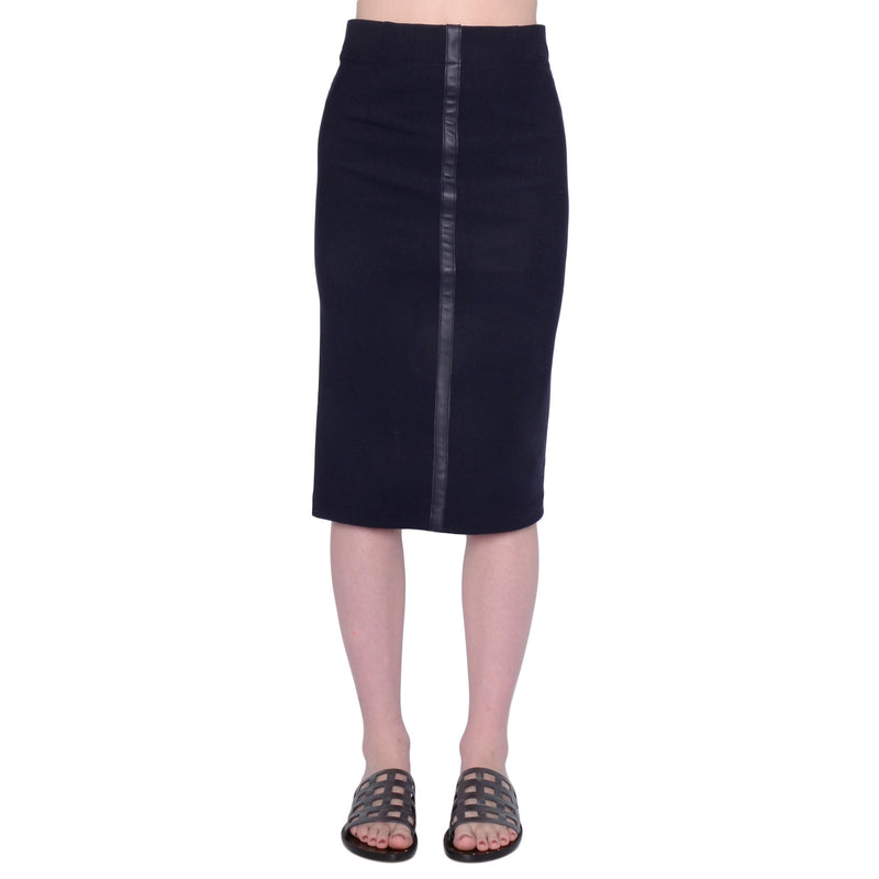Tech Stretch Skirt with Leather Trim - SERIDA Skirt STYLEM Midnight P 