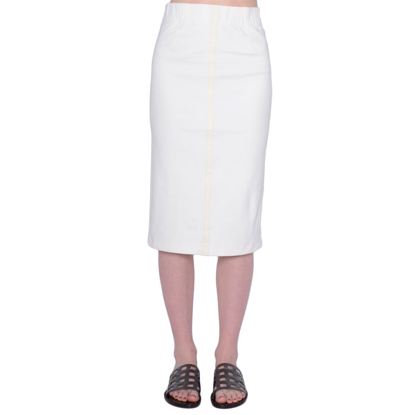 Tech Stretch Skirt with Leather Trim - SERIDA Skirt STYLEM White P 