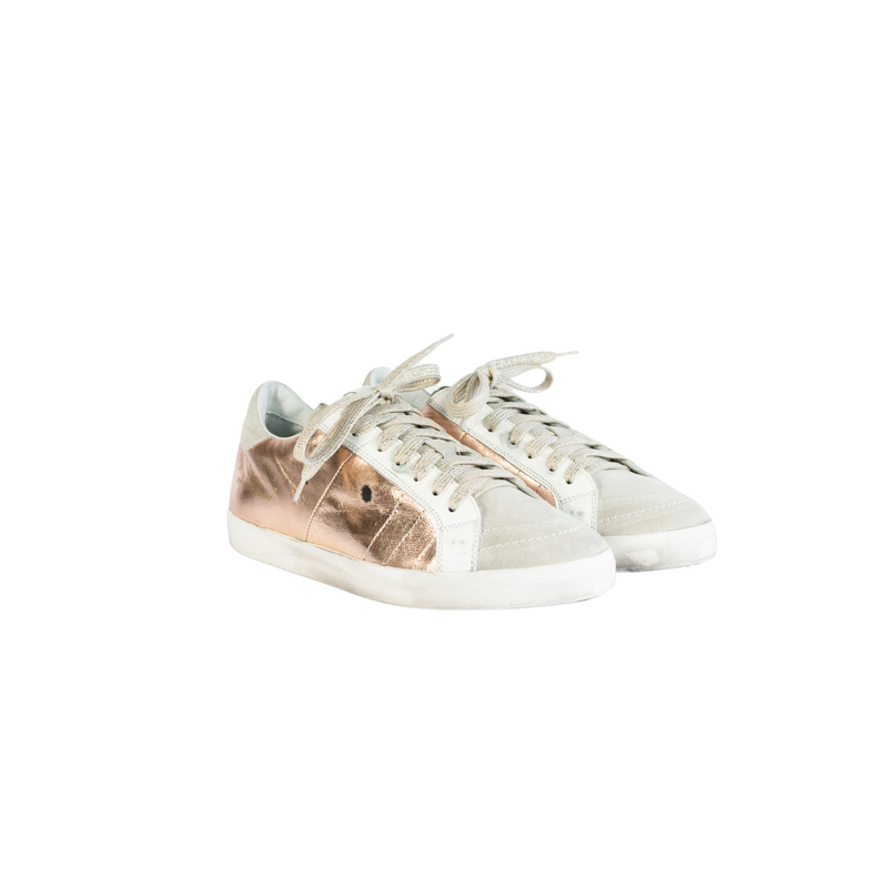 Rose Gold Leather Sneaker by PRIMABASE Shoes C6ix Shoes   